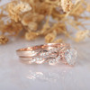 Heart Shape 1ct Center Moissanite Ring Bridal Wedding Ring Set 