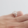 14k Rose Gold Wedding Engagement Ring Vintage Moissanite Ring Set