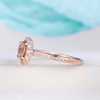 7mm Round Cut Rose Gold Halo Morganite Engagement Wedding Ring