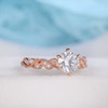 6.5mm Floral Vine Leaf Vintage Ring Moissanite Wedding Ring