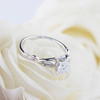 14K White Gold  Round Cut 6.5mm Moissanite Ring Engagement Ring