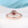 6.5mm  Ruby Engagement Ring Rose Gold Lab Ruby Engagement Ring