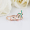 Vintage Special Emerald Diamond Wedding Band 14k Rose Gold Wedding Band