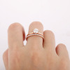 14k Rose Gold Wedding Bridal Set Engagement Ring Accents Band