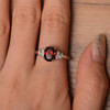 Silver Ring Oval Cut Garnet Promise Ring January Birthstone Ring