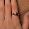 Red Garnet Ring Round Cut Engagement Rings For Her Gemstone Ring