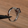 Garnet Ring Silver Square Cut January Birthstone Ring Engagement Ring 