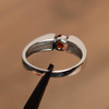 Garnet Ring Promise Ring Natural Red Garnet Ring Round Cut Gemstone Ring