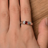 Garnet Ring Promise Ring Natural Red Garnet Ring Round Cut Gemstone Ring