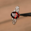 Oval Cut Real Natural Red Garnet Ring Engagement Wedding Ring