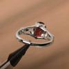 Oval Cut Real Natural Red Garnet Ring Engagement Wedding Ring