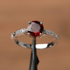 Red Garnet Ring Brilliant Cut Red Gemstone Ring January Bridal Ring