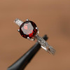 Red Garnet Ring Brilliant Cut Red Gemstone Ring January Bridal Ring