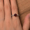 Red Garnet Ring Brilliant Cut Red Gemstone Ring January Bridal Ring