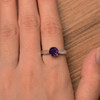 Amethyst Ring Sterling Silver Round Cut Solitaire Engagement Birthstone Ring