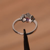 Bezel Setting Ring Natural Amethyst Rings Princess Cut Ring Silver Ring 