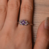 Bezel Setting Ring Natural Amethyst Rings Princess Cut Ring Silver Ring 