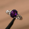 Natural Amethyst Ring Engagement Ring Oval Silver Ring Purple Gemstone Ring 