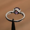 Sterling Silver Octagon Solitiare Amethyst Ring February Birthstone Ring 