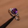 Amethyst Ring Engagement Anniversary Ring Sterling Silver Ring Birthstone Ring