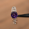 Natural Amethyst Rings Sterling Silver Vintage Ring February Ring