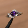 Oval Cut Purple Gemstone Sterling Silver Ring Wedding Ring
