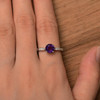 Purple Amethyst Ring Round Cut Engagement Ring Gemstone Silver Ring