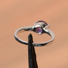 Solitaire Ring Promise Ring Natural Amethyst Ring Sterling Silver Ring 