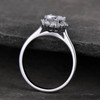 CZ Bridal Ring Cluster Ring Sterling Silver Plain Gold Band Ring