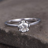 Round Shaped Cubic Zirconia Engagement Ring CZ Wedding Ring Silver Ring 