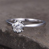 Round Shaped Cubic Zirconia Engagement Ring CZ Wedding Ring Silver Ring 