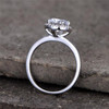 7mm Round Cut Cubic Zirconia Engagement Ring Sterling Silver CZ Ring