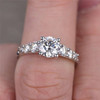 Sterlin Silver Ring Round Cut Cubic Zirconia Engagement Ring CZ Wedding Ring Bridal Ring