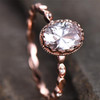 Oval Engagement Ring Promise Ring Sterling Silver Rose Gold Diamond CZ Ring