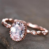 Oval Engagement Ring Promise Ring Sterling Silver Rose Gold Diamond CZ Ring