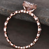 Oval Engagement Ring Promise Ring Sterling Silver Rose Gold Diamond CZ Ring