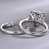 8mm Heart Shaped Engagement Ring Set Diamond CZ Wedding Ring  Promise Ring 