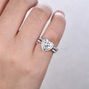 8mm Heart Shaped Engagement Ring Set Diamond CZ Wedding Ring  Promise Ring 