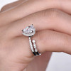 8mm Heart Shaped Engagement Ring Set Diamond CZ Wedding Ring  Promise Ring 