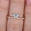 Round Cut Ring SET Cubic Zirconia Wedding CZ Engagement Matching Ring Promise ring 