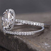 Antique Wedding Ring Set Engagement Ring 6x8mm Oval Cut Cubic Zirconia Promise 