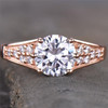 Rose Gold Man Made Diamond Engagement Round Cut Wedding Ring 