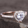 Heart Shaped Cubic Zirconia Engagement Ring CZ Wedding Ring Promise Ring