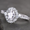 Engagement Ring 6*8mm  CZ Bridal Ring Oval Cut Ring Cluster Ring