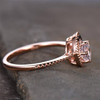 Engagement Ring Black Brilliant Cut CZ Diamond Wedding Ring Rose Gold Plated  Silver 