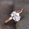 Rose Gold Plated Oval Man Ring CZ Engagement Promise Ring