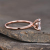 Rose Gold Plated Oval Man Ring CZ Engagement Promise Ring