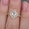 Cushion shaped CZ Engagement Ring Wedding Promise Ring Birthday Gift