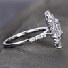 White Gold Plated Engagement Ring 6*8mm Oval Cut CZ Floral Wedding Ring 