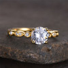 Sterling silver Ring Round Cut CZ Engagement Yellow Gold Plated Wedding Ring